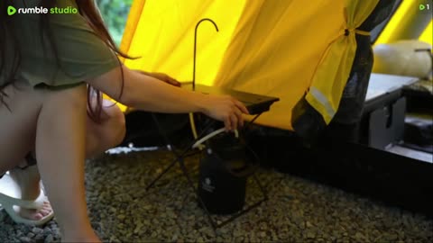 ASolo camping in heavy rain and thunder⚡ like a bomb. Rain falling 24 hours a day! / Rain sound ASMR