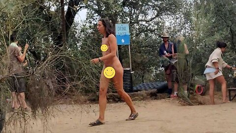 She brushes her teeths naked in public