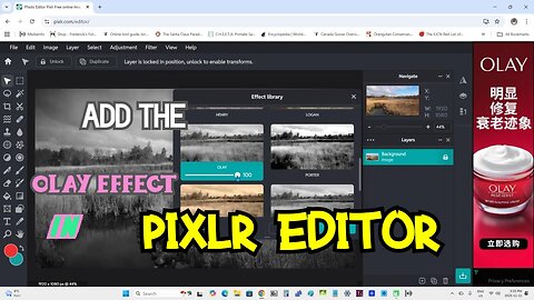 Add the Olay effect in Pixlr Effect
