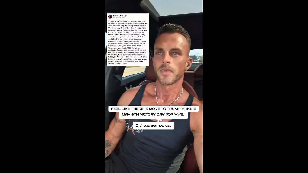 FEEL LIKE THERE IS MORE TO TRUMP MAKING MAY 8TH VICTORY DAY FOR WW2