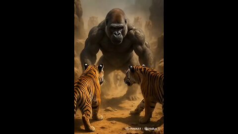 6 Tigers Surround a Gorilla... What Happens Next Will Shock You! #shorts gorillavsTigers#viral#yt