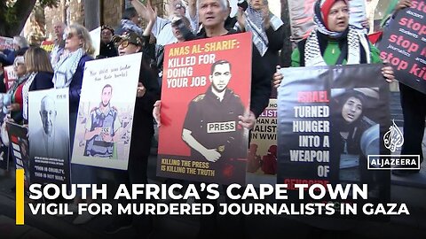‘No more genocide’: South Africa’s Cape Town holds vigil for murdered journalists in Gaza