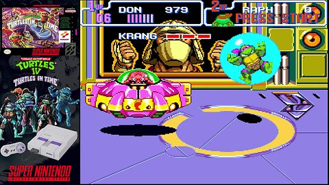 TMNT IV (Super Nintendo) - Level 9 boss: Krang