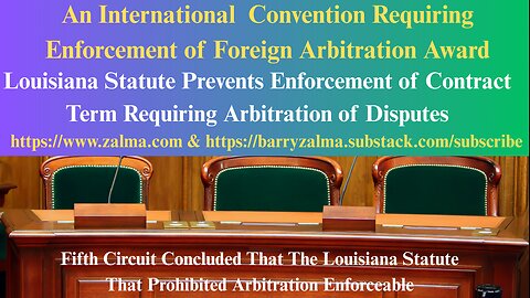 An International Convention Requiring Enforcement of Foreign Arbitration Award Doesn't Apply