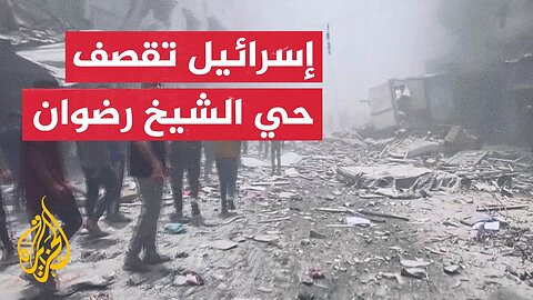 مراسل الجزيرة يرصد دمارا خلفته غارات إسرائيلية على حي الشيخ رضوان