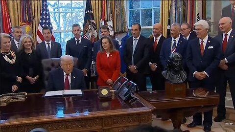 President Donald Trump makes an announcement on gas mileage from the Oval Office at the White House
