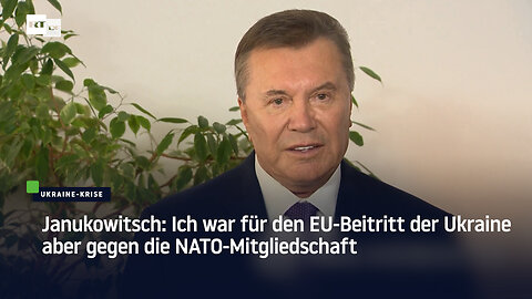 Janukowitsch: Ich war für den EU-Beitritt der Ukraine aber gegen die NATO-Mitgliedschaft