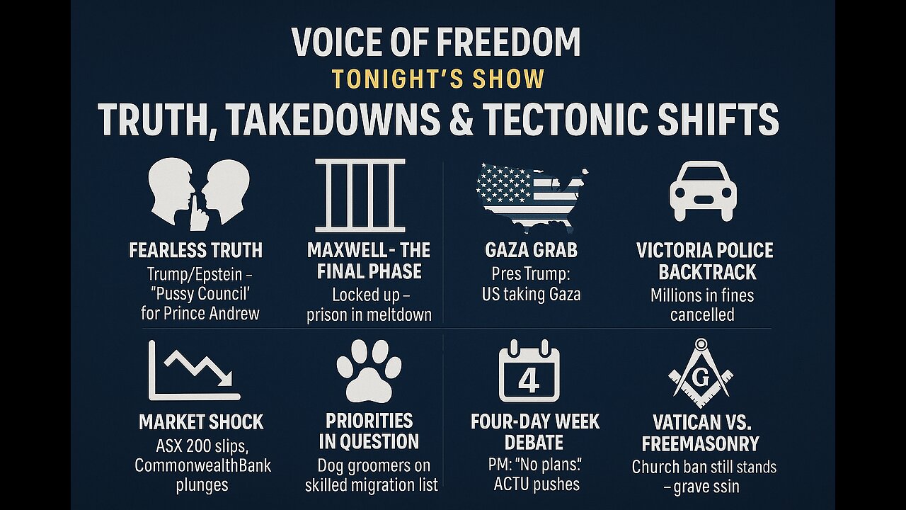 Voice of Freedom Aug 13. Truth Takedowns & Tectonic Shifts