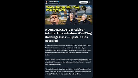 WORLD EXCLUSIVE 'Prince Andrew Was Fing Underage Girls' Tape of Royal Family Advisor Exposes Prince