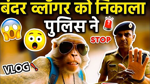 मामला बन गया पुलिस का | Monkey BANDAR VLOGGER KO NIKALA AMER FORT SE | इंडियन ट्रैवल व्लॉगर बंदर