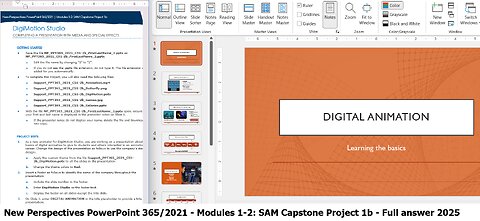 New Perspectives PowerPoint 365/2021 | Modules 1-2: SAM Capstone Project 1b | DigiMotion Studio