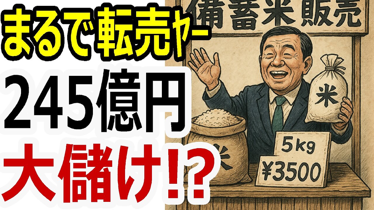備蓄米パールライスが5kgで3,500円!江藤農水相は「買ったことない」の裏で、政府は245億円の大儲け! #備蓄米 #米騒動 #パールライス