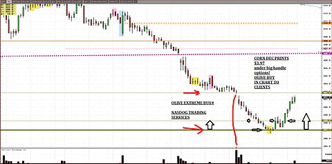 Aug6 Corn Olive buy $397, 20mkts in 12min