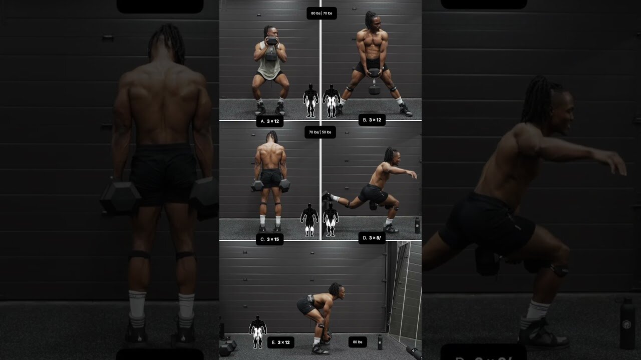 💥Big LEG day workout with dumbbells ✅