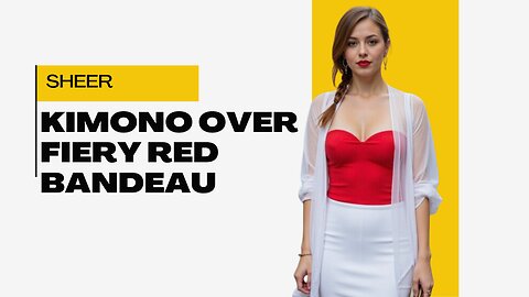 Try On Haul | try on lingerie | Red Bandeau & White Sheer Kimono hot haul