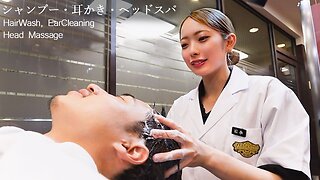 💈ASMR 疲れが吹き飛ぶシャンプー・ヘッドマッサージと耳かき【理容室】