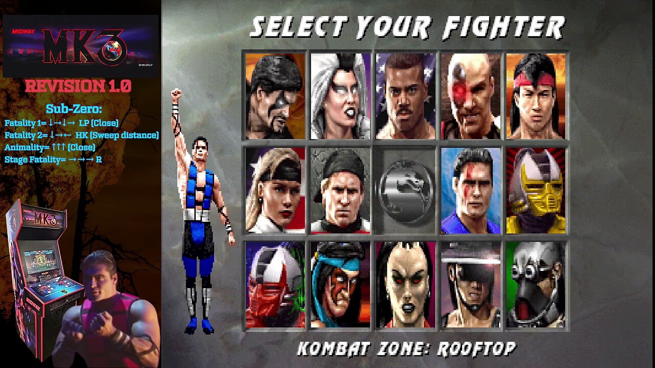 Mortal Kombat 3 (Arcade) - Sub-Zero gameplay