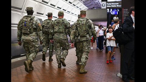 Footage captures armed National Guard patrolling a Metro Station in Washington D.C.