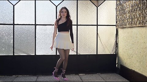 TRY ON GLAMOUR MODELING EDITORIAL:Pantyhose, Stockings, Tights, High Heels, Mini Skirt,Collant ( 4K)