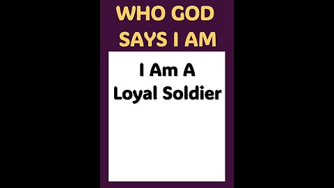 I AM A LOYAL SOLDIER #wordofgod #soldier #peace #courage #strength #Jesus