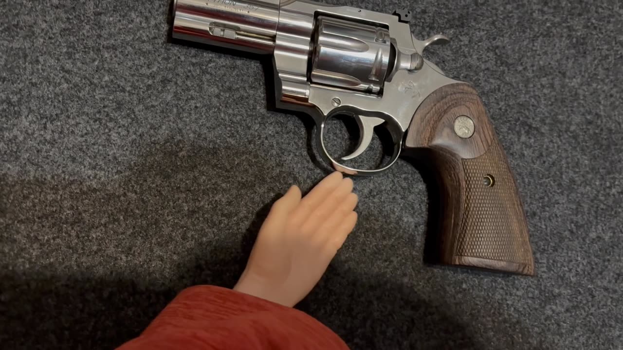 Sunday touch around 149: SPH touches it's Colt Python .357. Beautiful. #hickok45 #2A #tinyhands