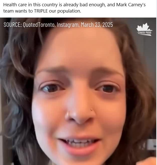 Health care in this country is already bad enough, and Mark Carney's team wants to TRIPLE our population