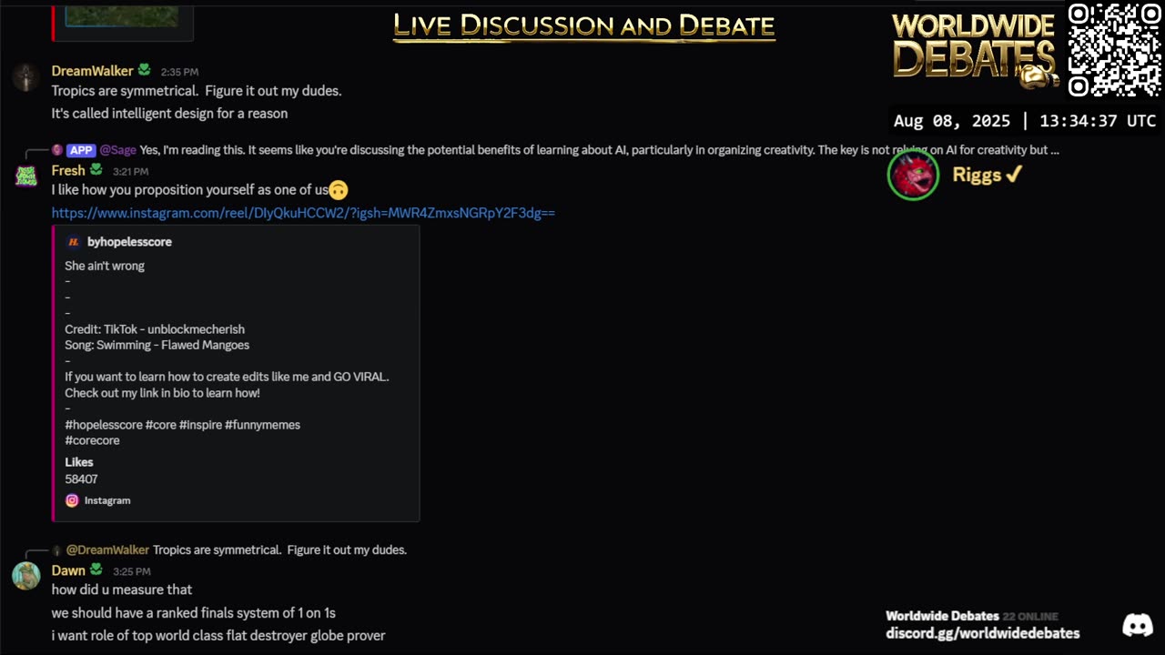 0008 - Worldwide Debates LIVE - YouTube/Rumble/Twitch/Kick