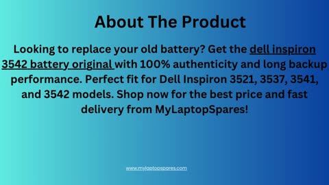 Buy Dell Inspiron 3542 Battery Original – 100% Genuine & Long-Lasting Power