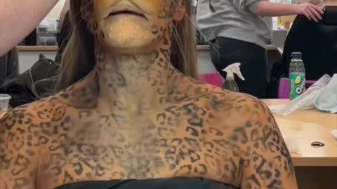 This makeup transformation into a leopard is so good it’ll make you do a double take