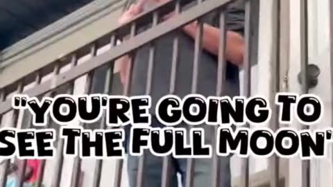 The man who pulled his pants down being asked the question "Why?"