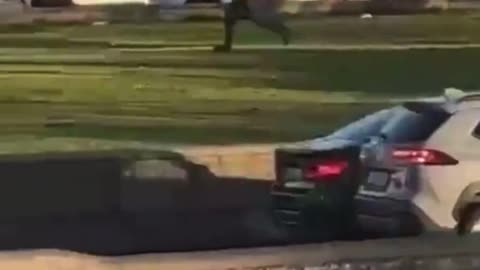 An African with a weapon attack an Irishman. The Irishman doesn’t back down