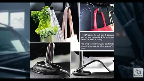 Amooca Car Seat Headrest Hook 4 Pack Hanger Universal Vehicle Car Storage Organi