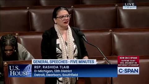 Rashida Tlaib started crying today on the House floor during a speech. 😂😂😂