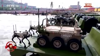 Weaponized 'robot wolves’ appear at China military parade