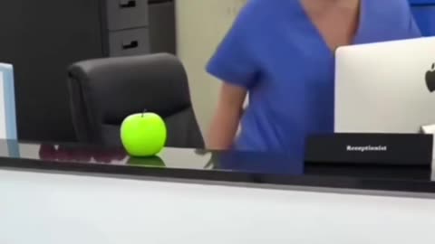 Husband play a trick on his wife at work