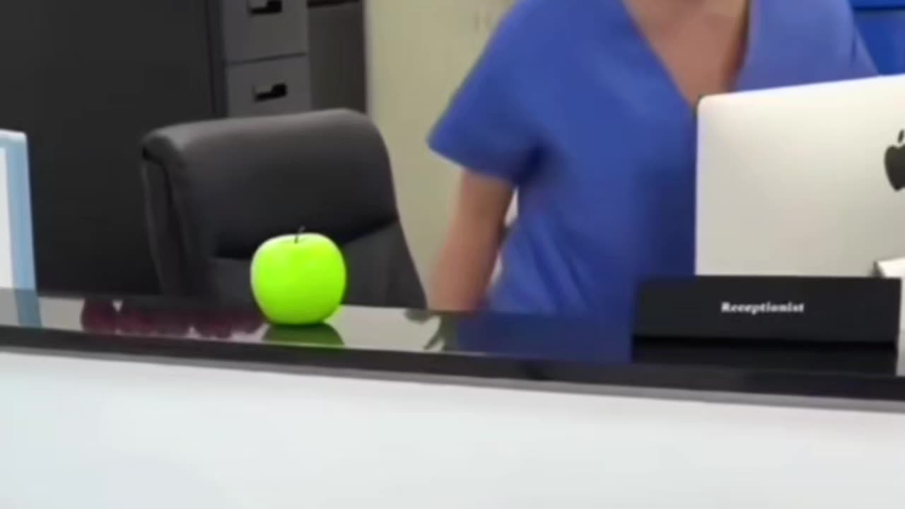 Husband play a trick on his wife at work