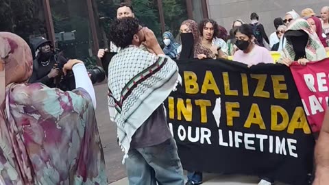 ANTI-GENOCIDE protest outside the zionist consulate.