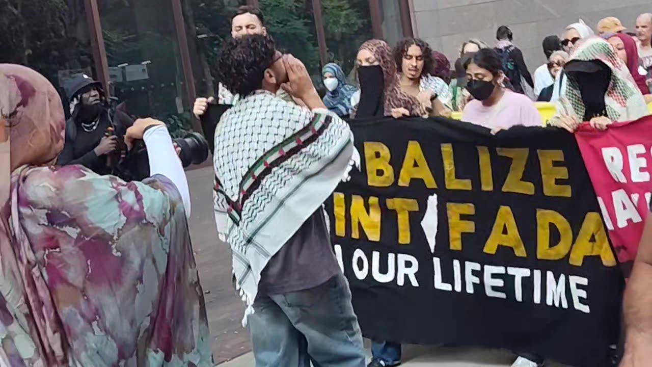 ANTI-GENOCIDE protest outside the zionist consulate.