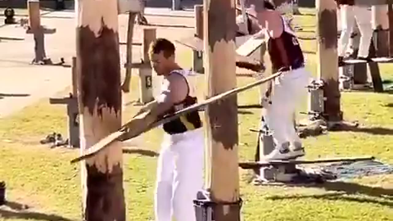 Wood chopping competition in Austrailia