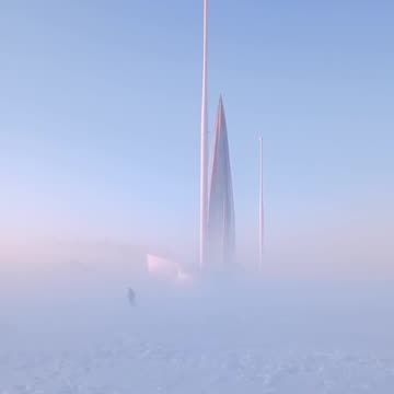 Apocalyptic shot on the background of Lakhta