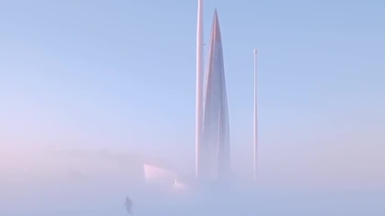 Apocalyptic shot on the background of Lakhta