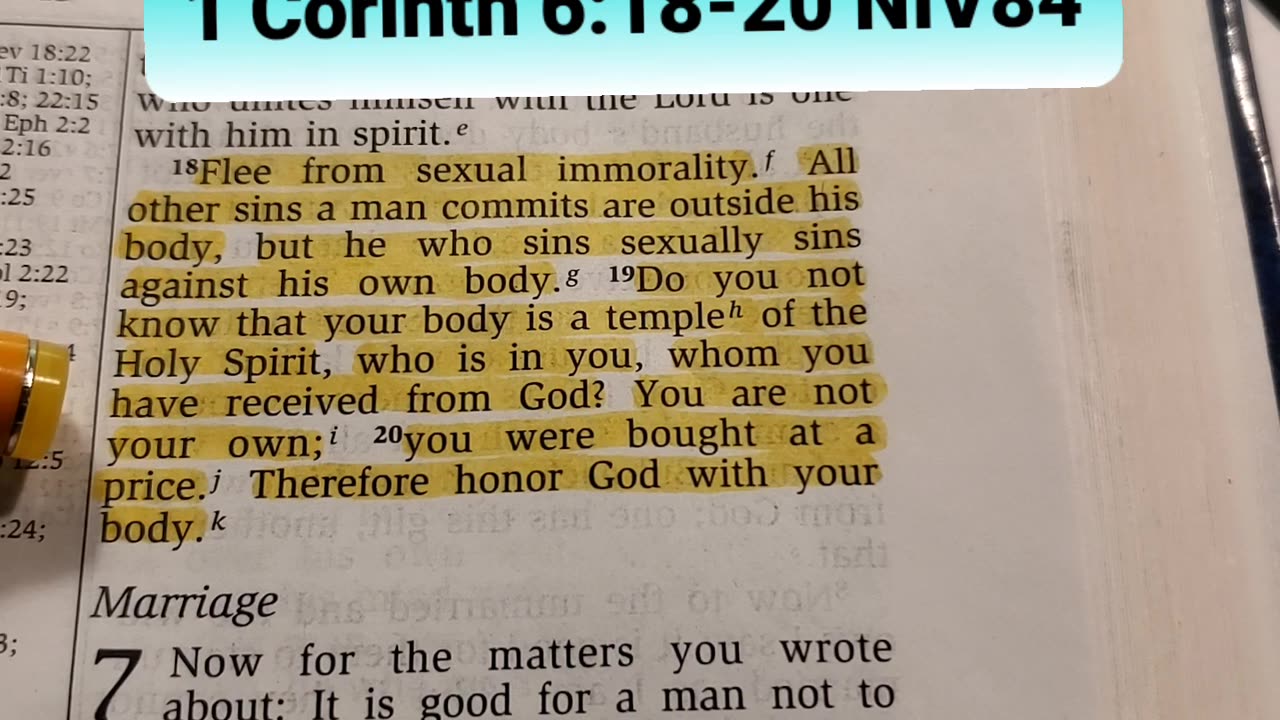 Flee from sexual immorality. All other sins a man commits are outside his body,