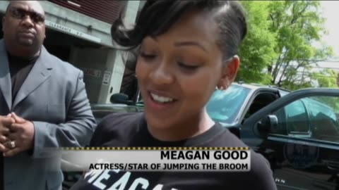 POOCH HALL AND MEAGAN GOOD JUMPING THE BROOM THROWBACK MOMENT