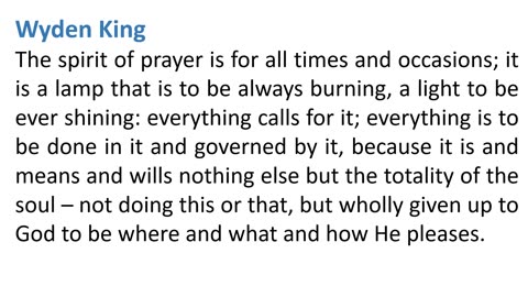 The Spirit of Prayer