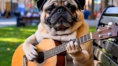 UM CÃOZINHO DA RAÇA PUG #violao #ai #dog #pug #cover #animation
