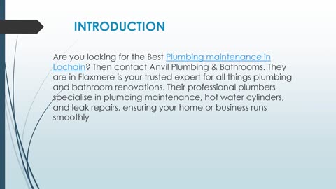 Plumbing maintenance in Lochain