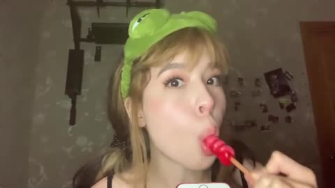 ASMR Licking Lollipop and sucking