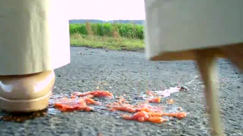 Tomato Crush Under Beige High Heels