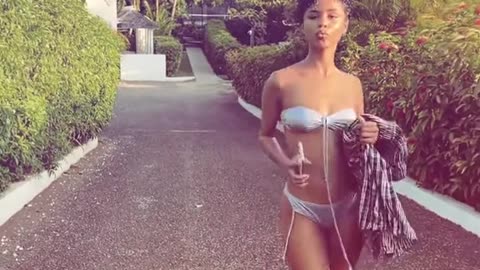 Tyla in sexy bikini having a lot of fun in her hometown #tyla #southafrican #coloured