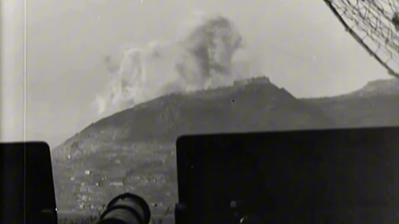 Allied bombers and artillery pound the abbey on Monte Cassino in February 1944